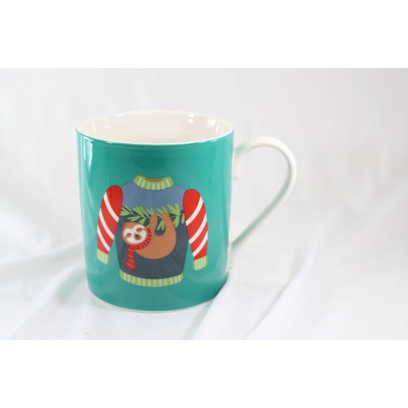 Frankie Grey Christmas Mug Sloth Sweater Ugly 89912 - Picture 2 of 6